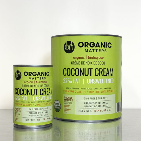 ORGANIC COCONUT CREAM, 22% fat, unsweetened