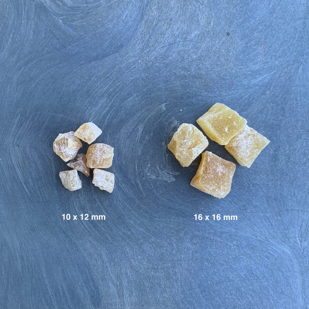ORGANIC GINGER CUBES, dusted, large Essential Organic Ingredients